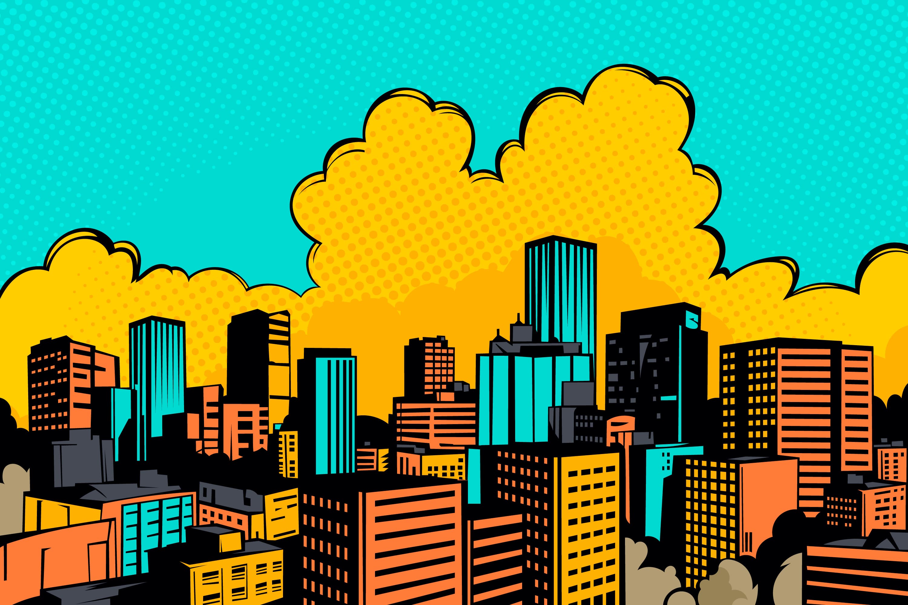 Comic book skyscraper background